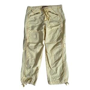 Vintage Y2K Paris Blues Sz 5 Butter Yellow Capri Pants Drawstring Pockets
